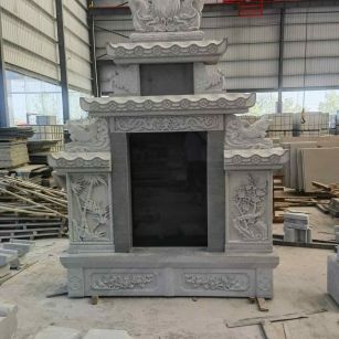 嘉兴 芝麻灰高档墓碑、土墓，一套也支持定做