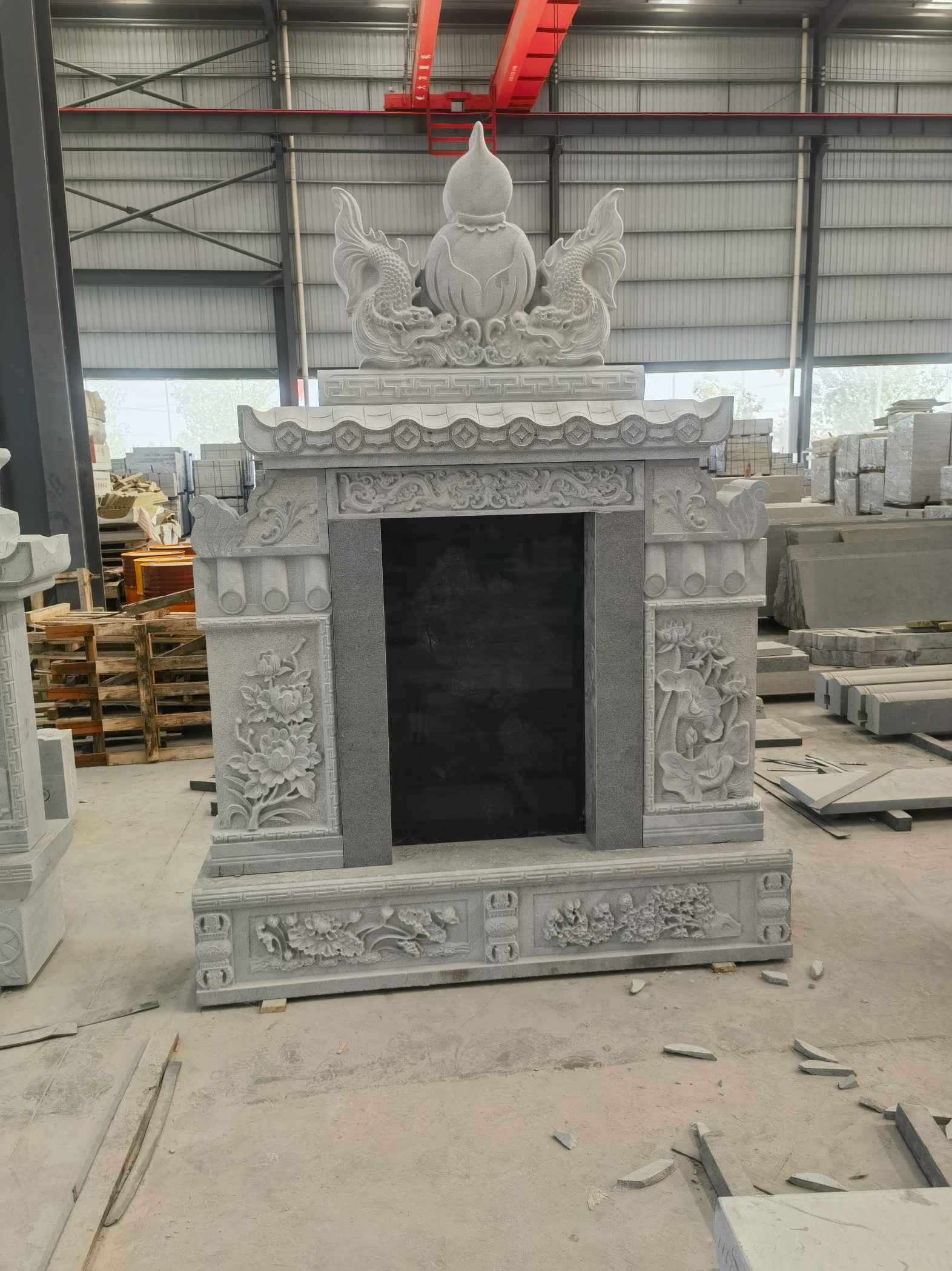 嘉兴 芝麻灰高档墓碑、土墓，一套也支持定做