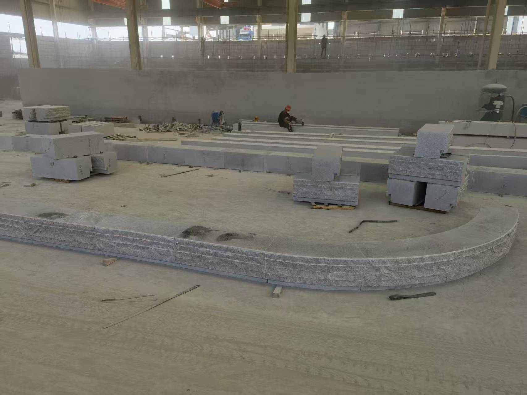 嘉兴 芝麻白整石坐凳（光面+自然面）