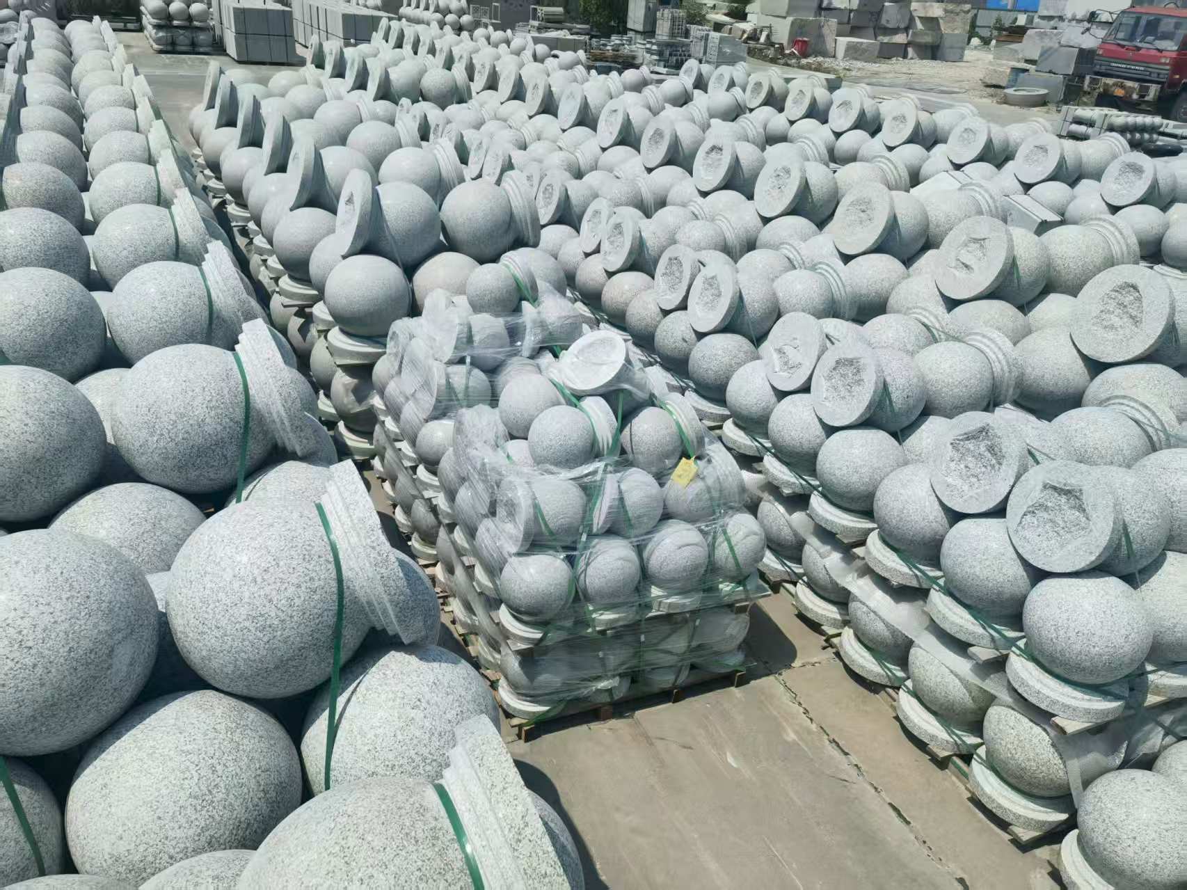 嘉兴 花岗岩实心圆球，石球，挡车球，挡车石，车止石，路障石。
